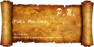 Paki Mariann névjegykártya